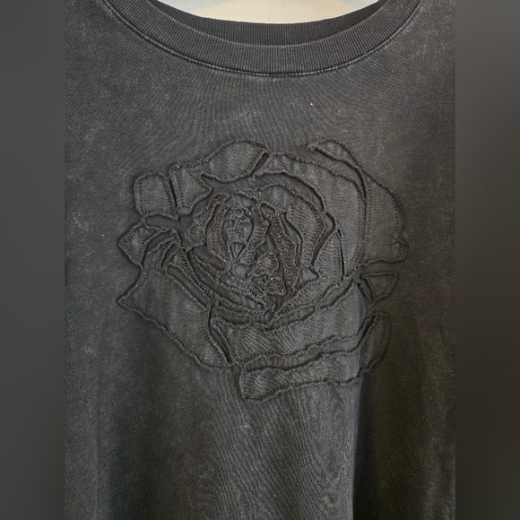 Maurices Black Sweater with Rose Design - Picture 3 of 6